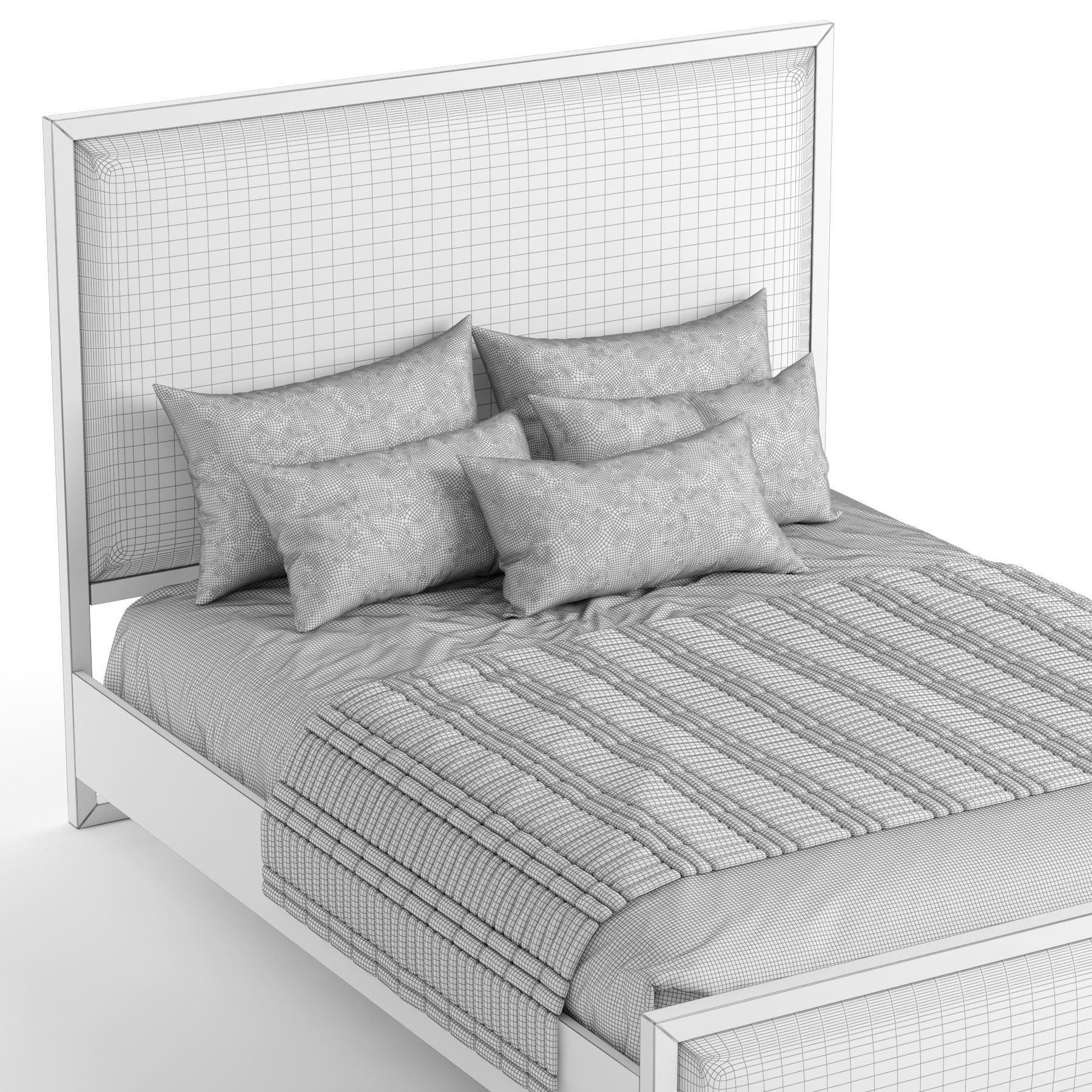 Modern bed 3D model_3