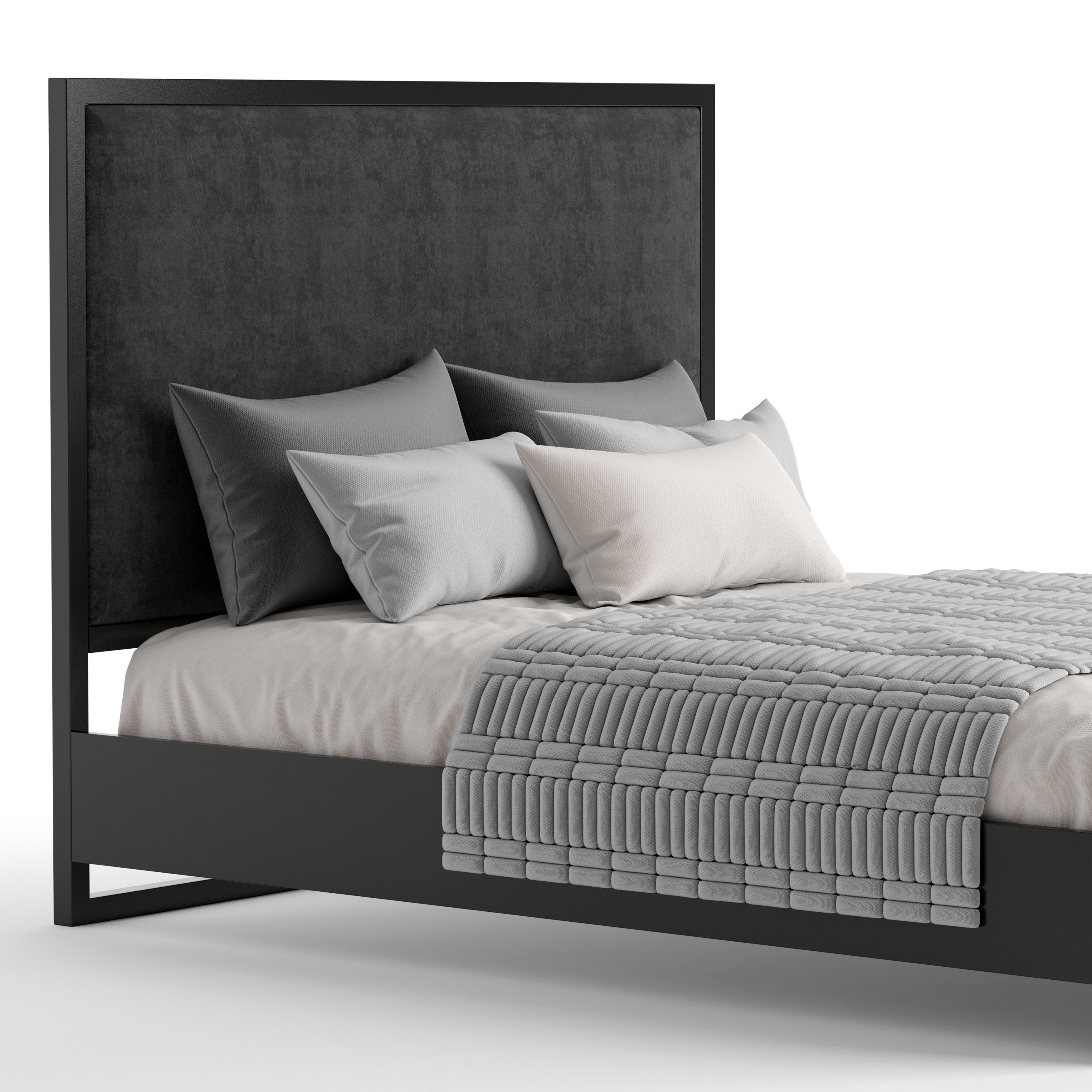 Modern bed 3D model_2