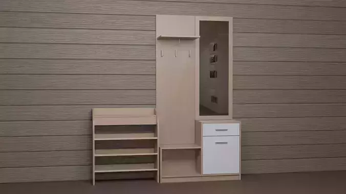 Hallway closet with two drawers and mirror