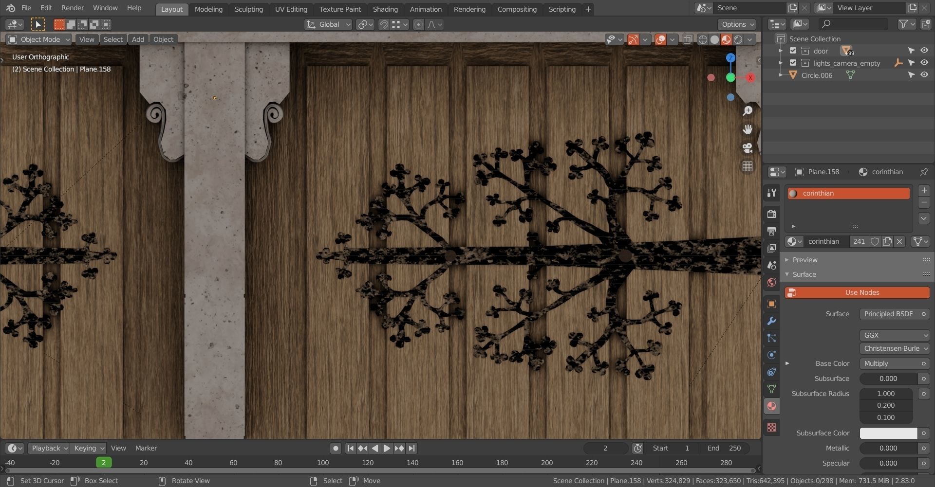 Church medieval Facade  Low-poly 3D model_18