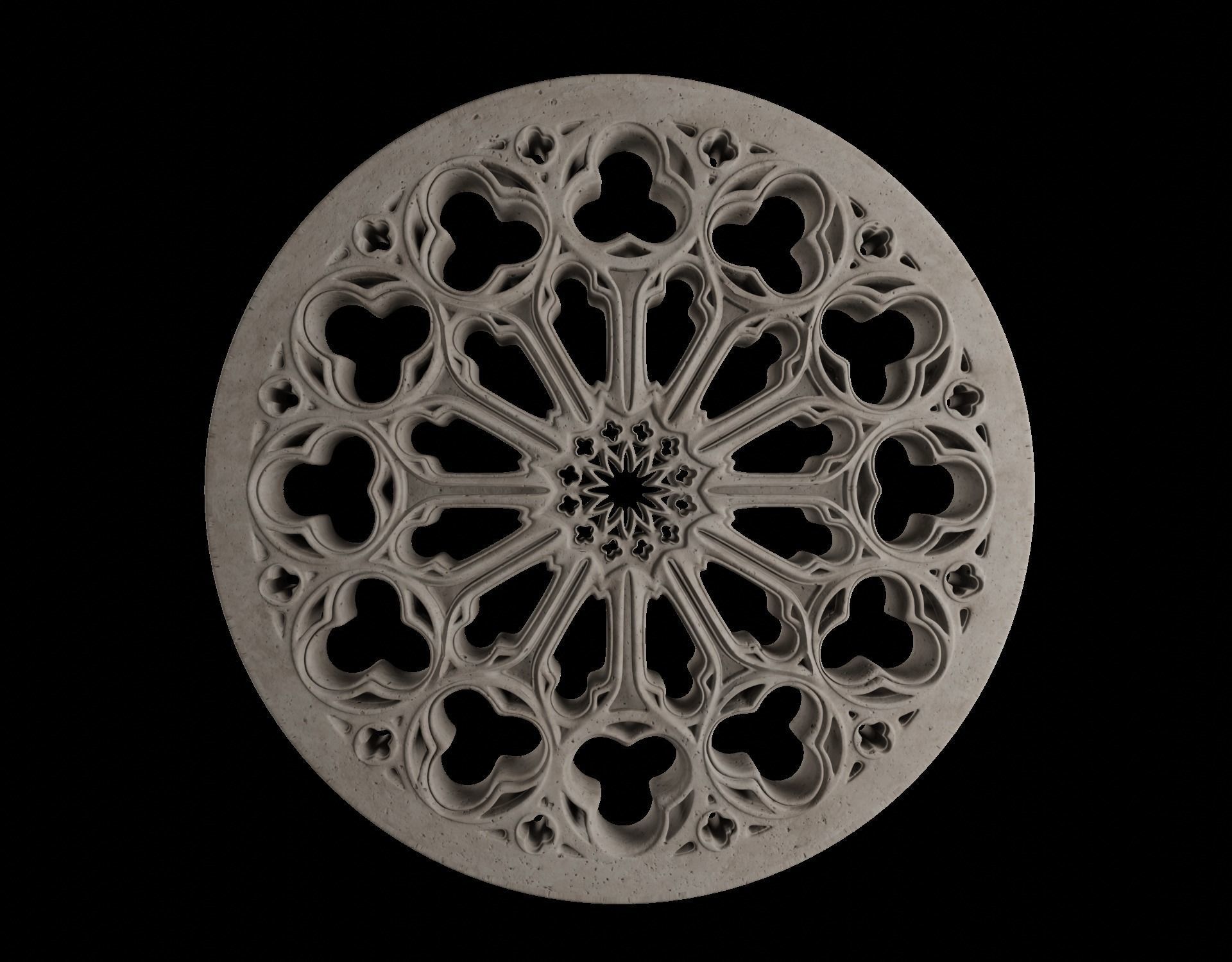 Church medieval Facade  Low-poly 3D model_20