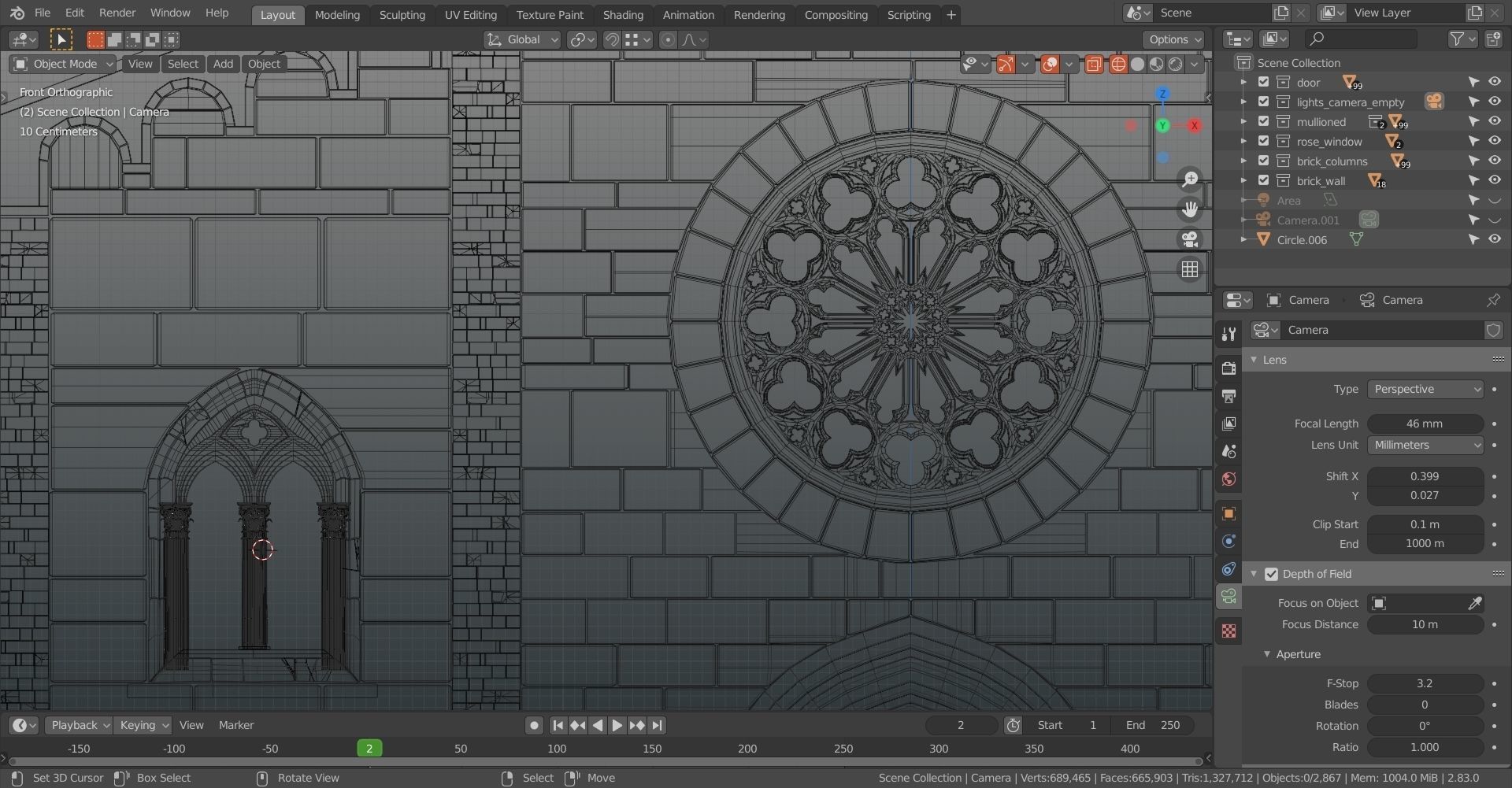 Church medieval Facade  Low-poly 3D model_24