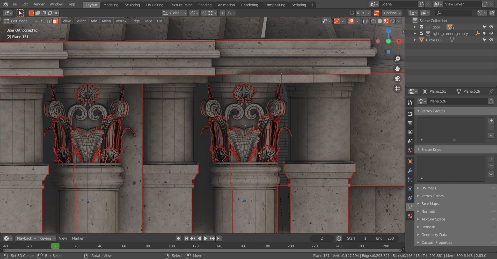 Church medieval Facade  Low-poly 3D model_12