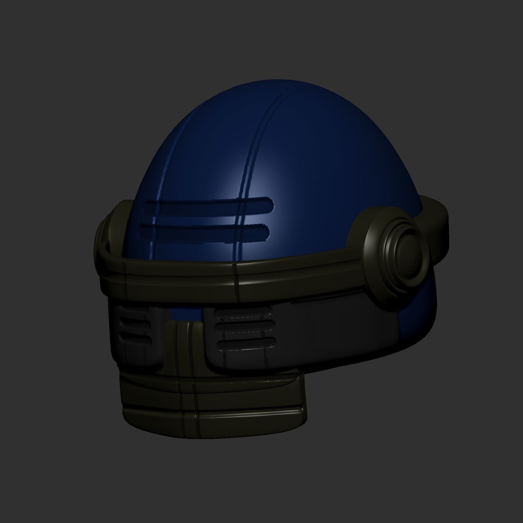 helmet high poly sculpt 3d printable 3D model_3