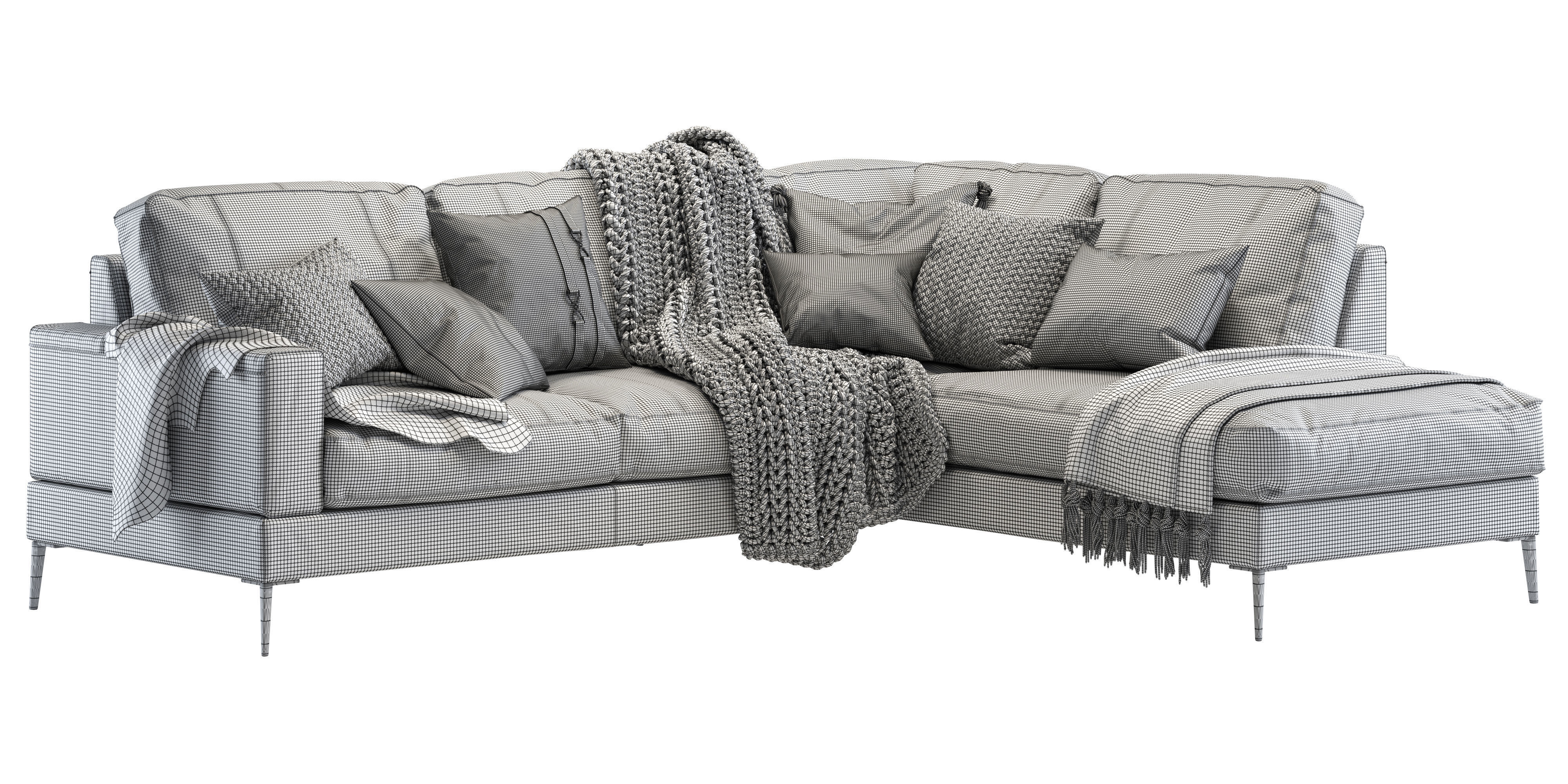 Capri sectional sofa 3D model_11