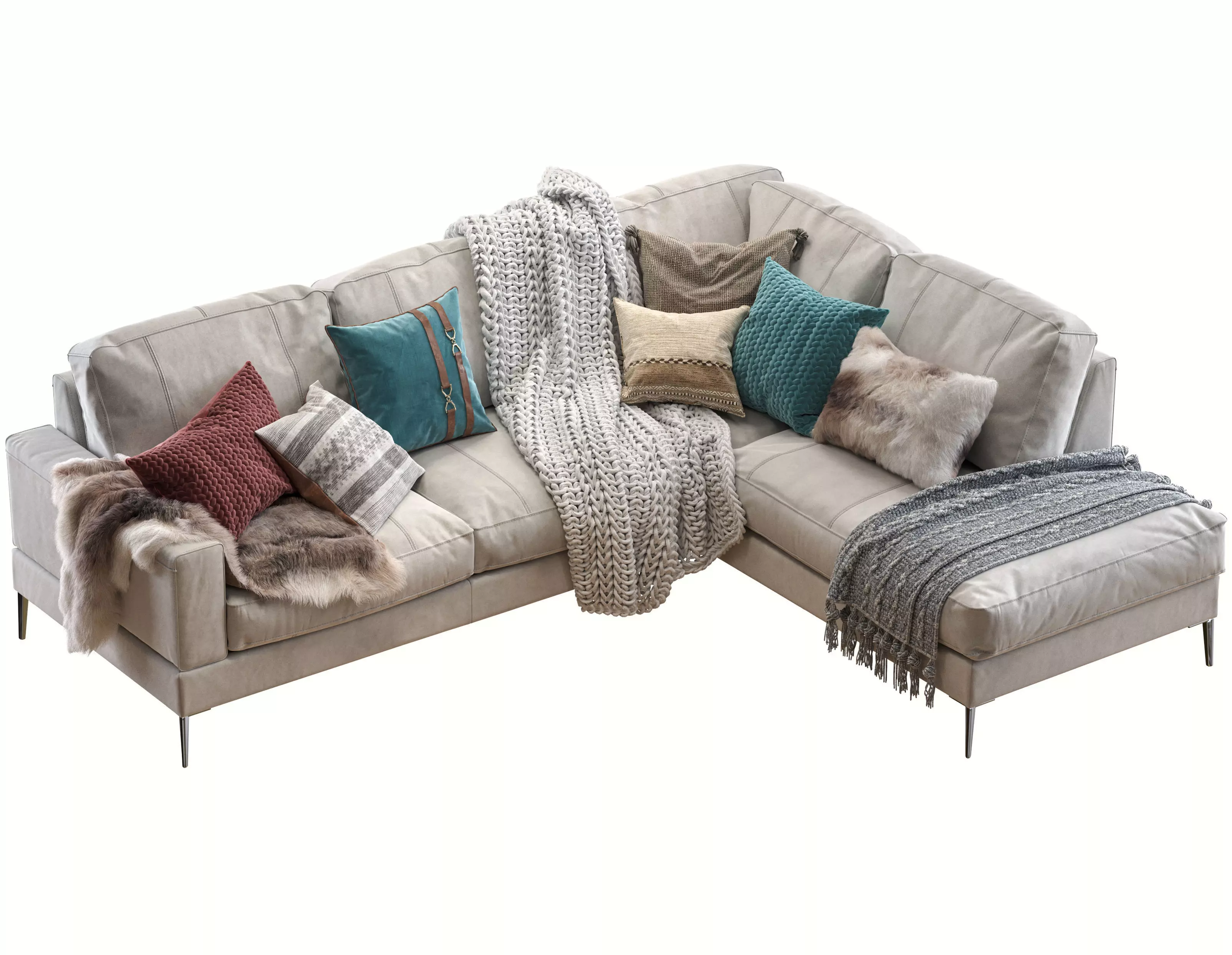 Capri sectional sofa 3D model_0