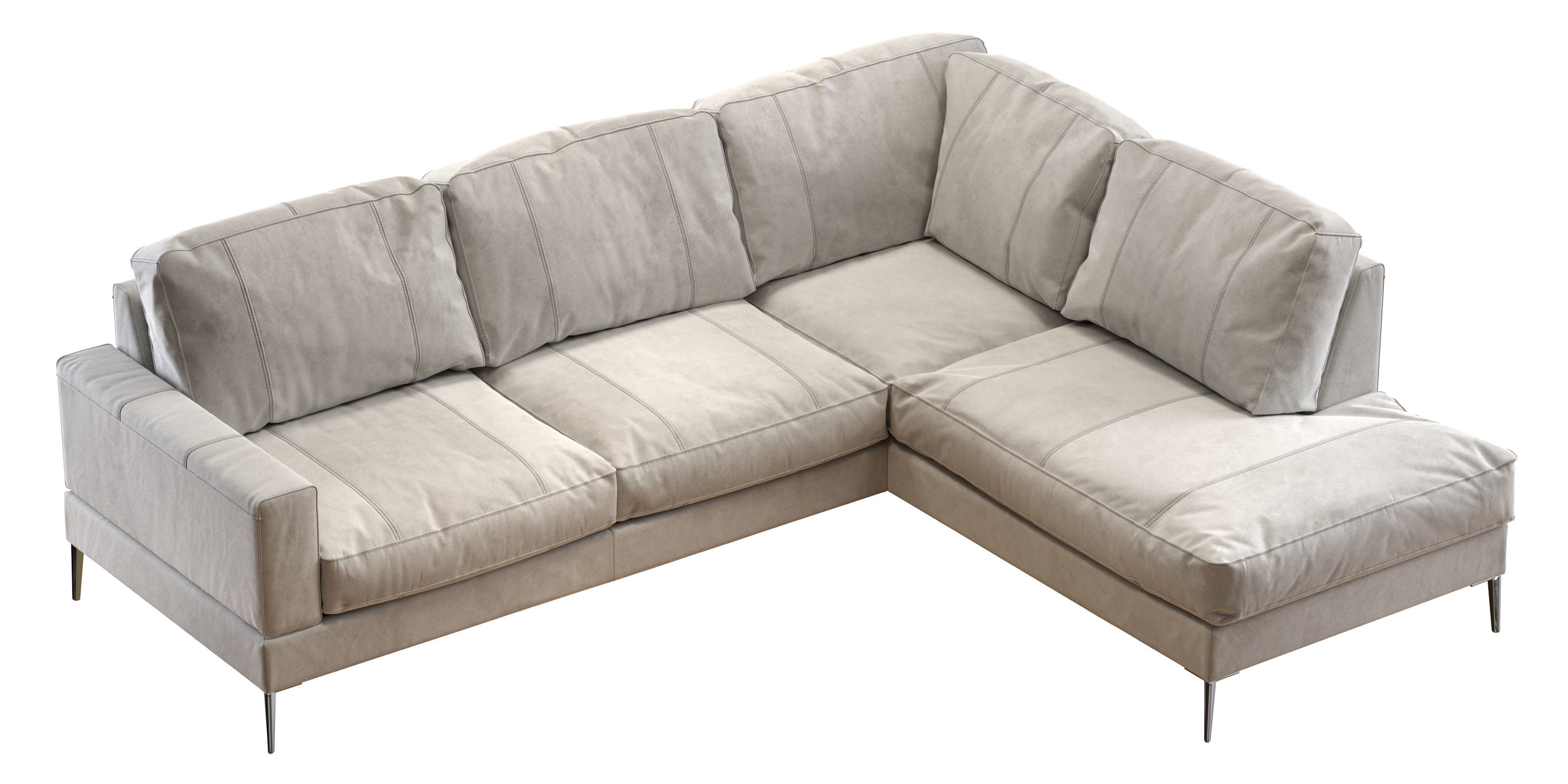 Capri sectional sofa 3D model_8