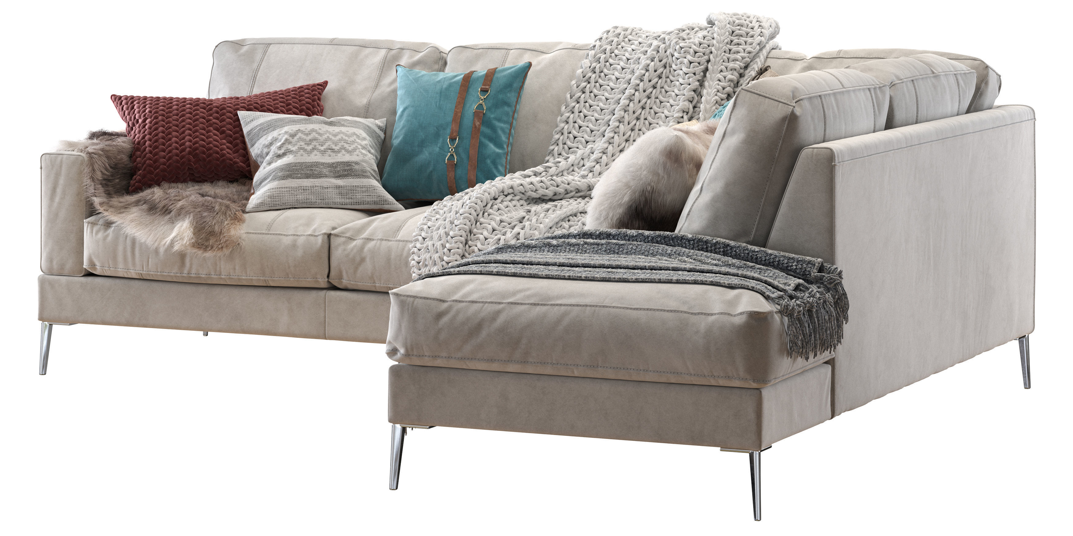 Capri sectional sofa 3D model_3