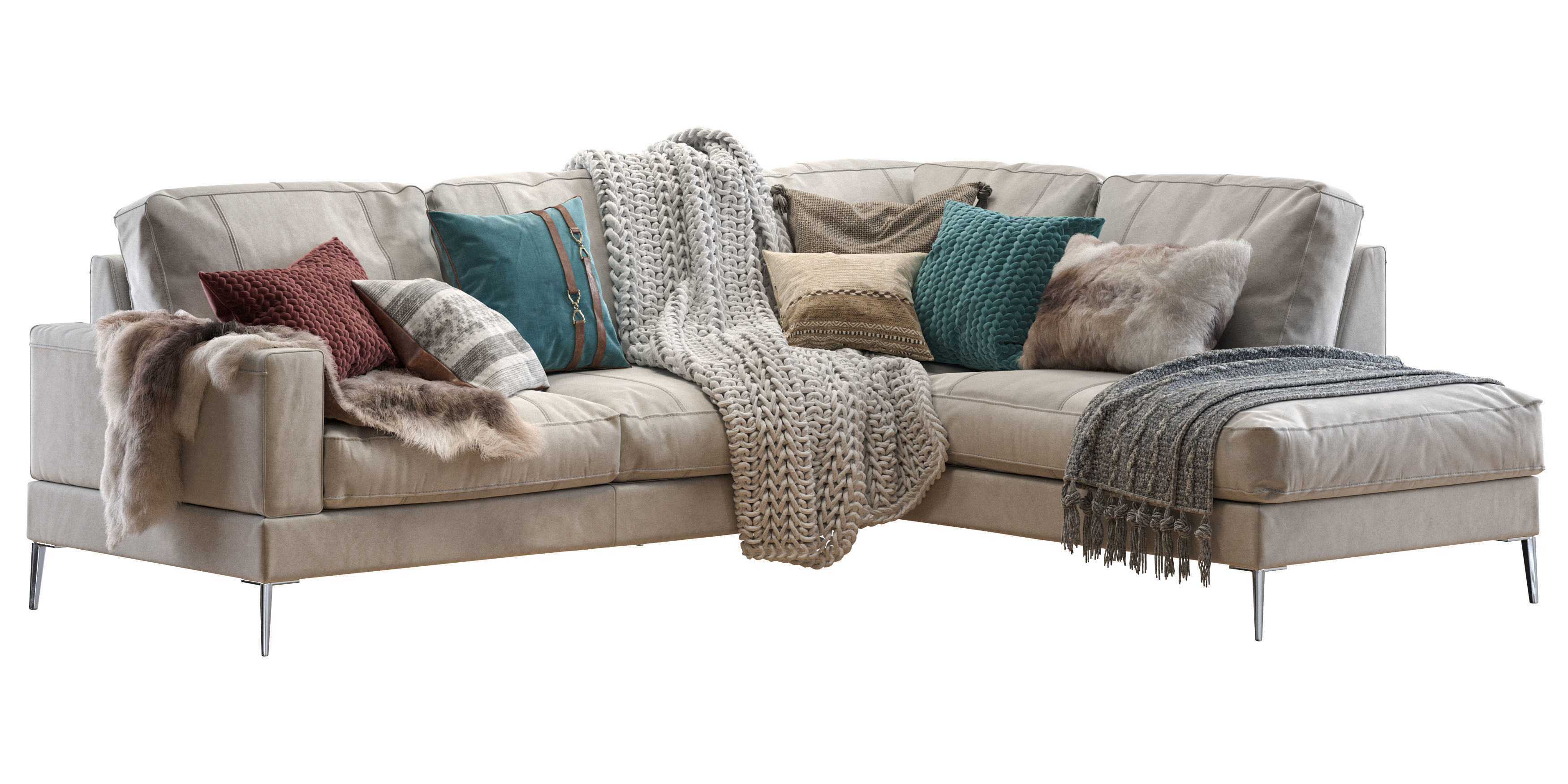 Capri sectional sofa 3D model_1