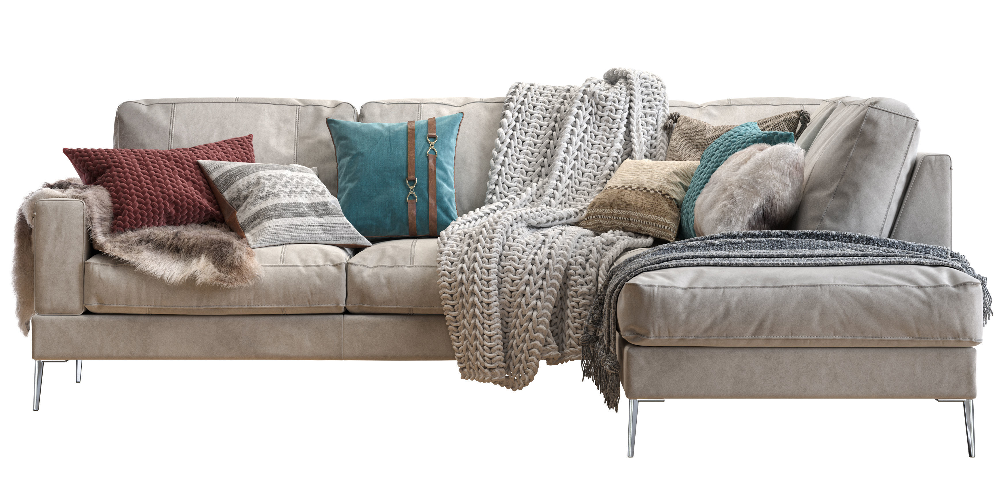 Capri sectional sofa 3D model_2