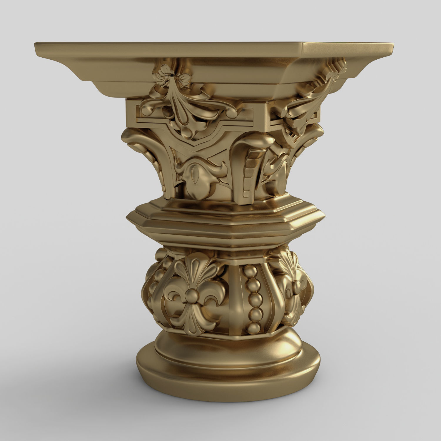 Capitals ornate gold urn 3D model_1