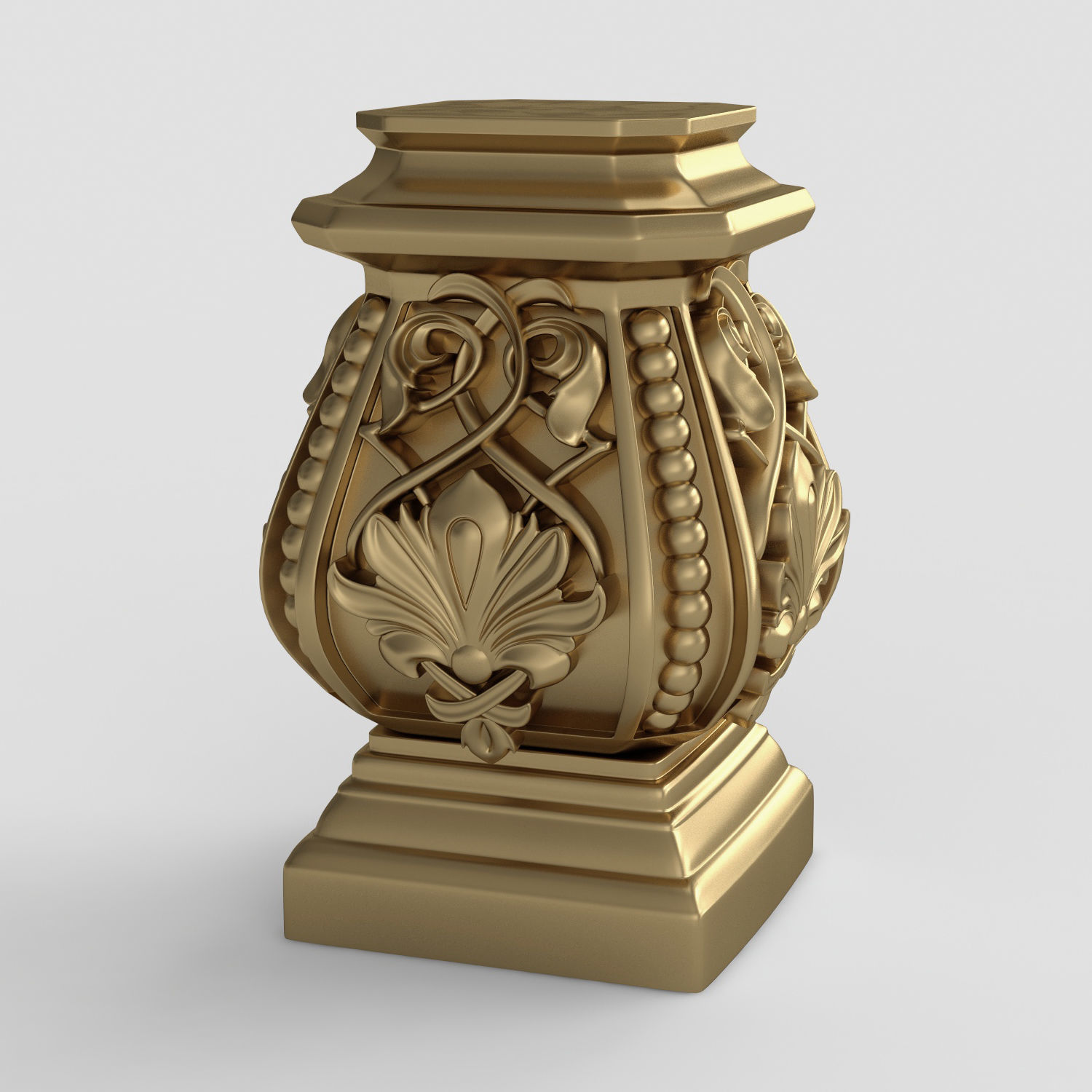 Capitals ornate gold urn 3D model_2