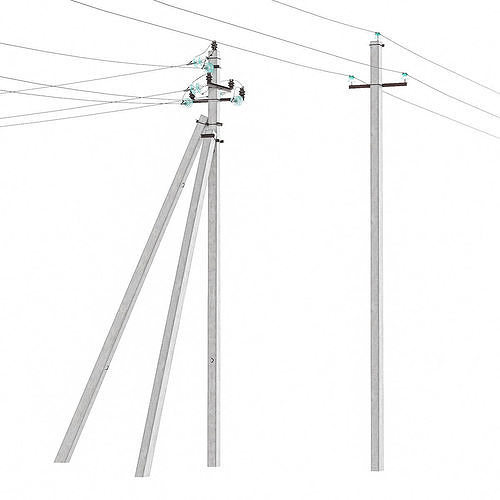 Electric poles 3D model