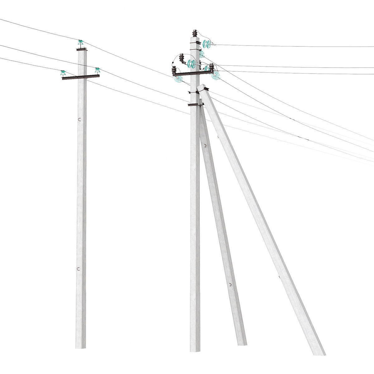 Electric poles 3D model_1