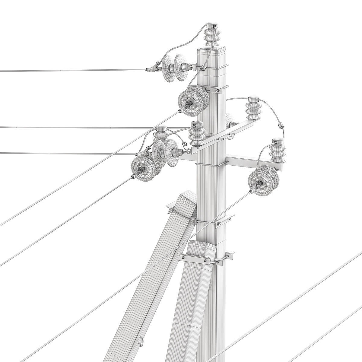 Electric poles 3D model_4