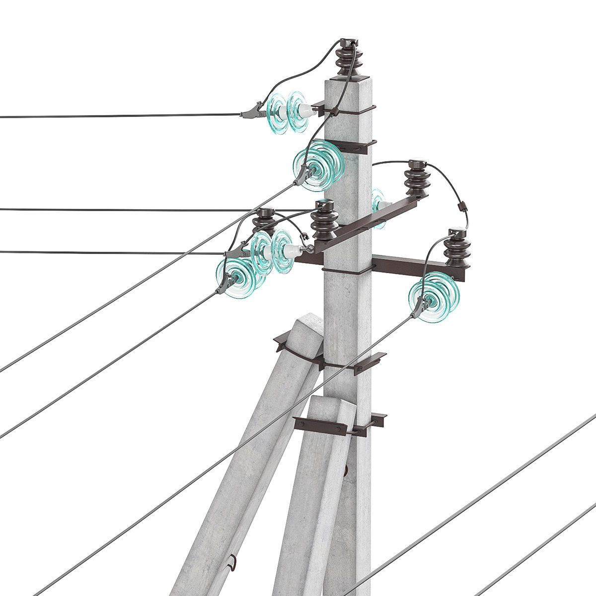 Electric poles 3D model_2