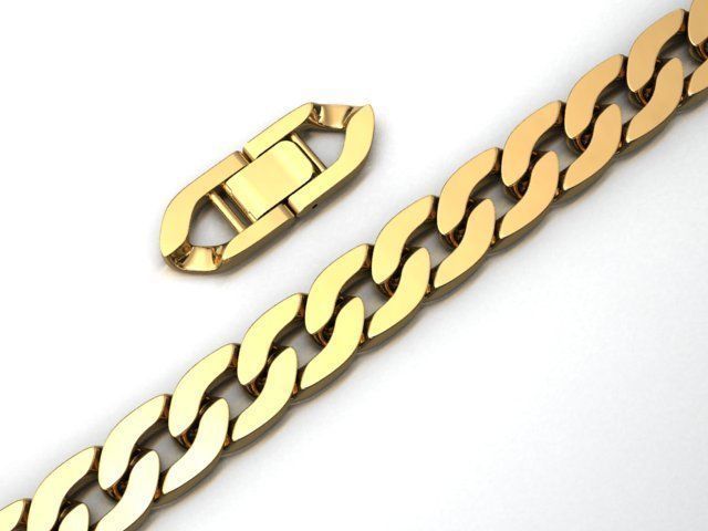 CHAIN BRACELET 13 MM 3D print model_7
