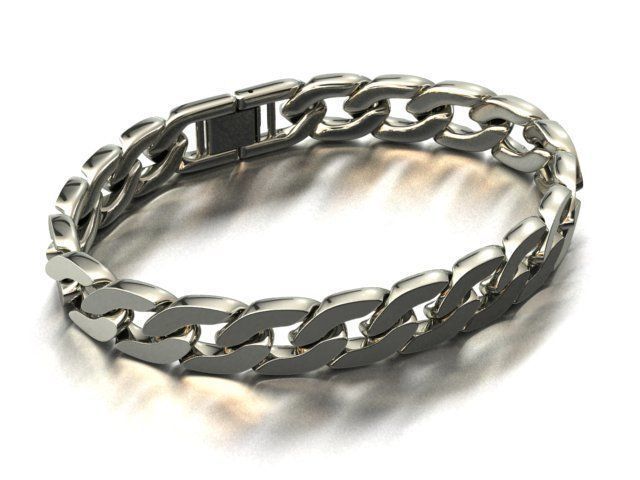 CHAIN BRACELET 13 MM 3D print model_4