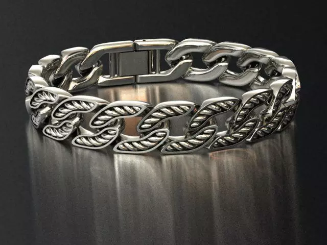CHAIN BRACELET 13 MM 3D print model_0