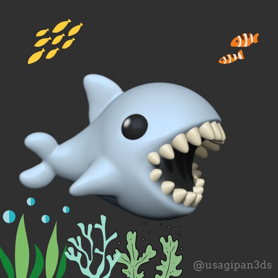 Cute Shark 3D print model_1