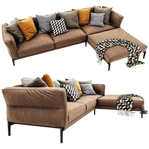 Flexform adda chaise lounge 3D model 4
