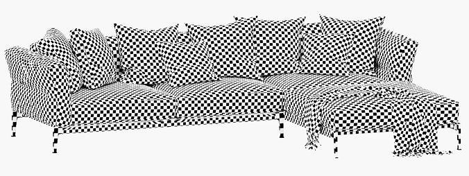 Flexform adda chaise lounge 3D model 6