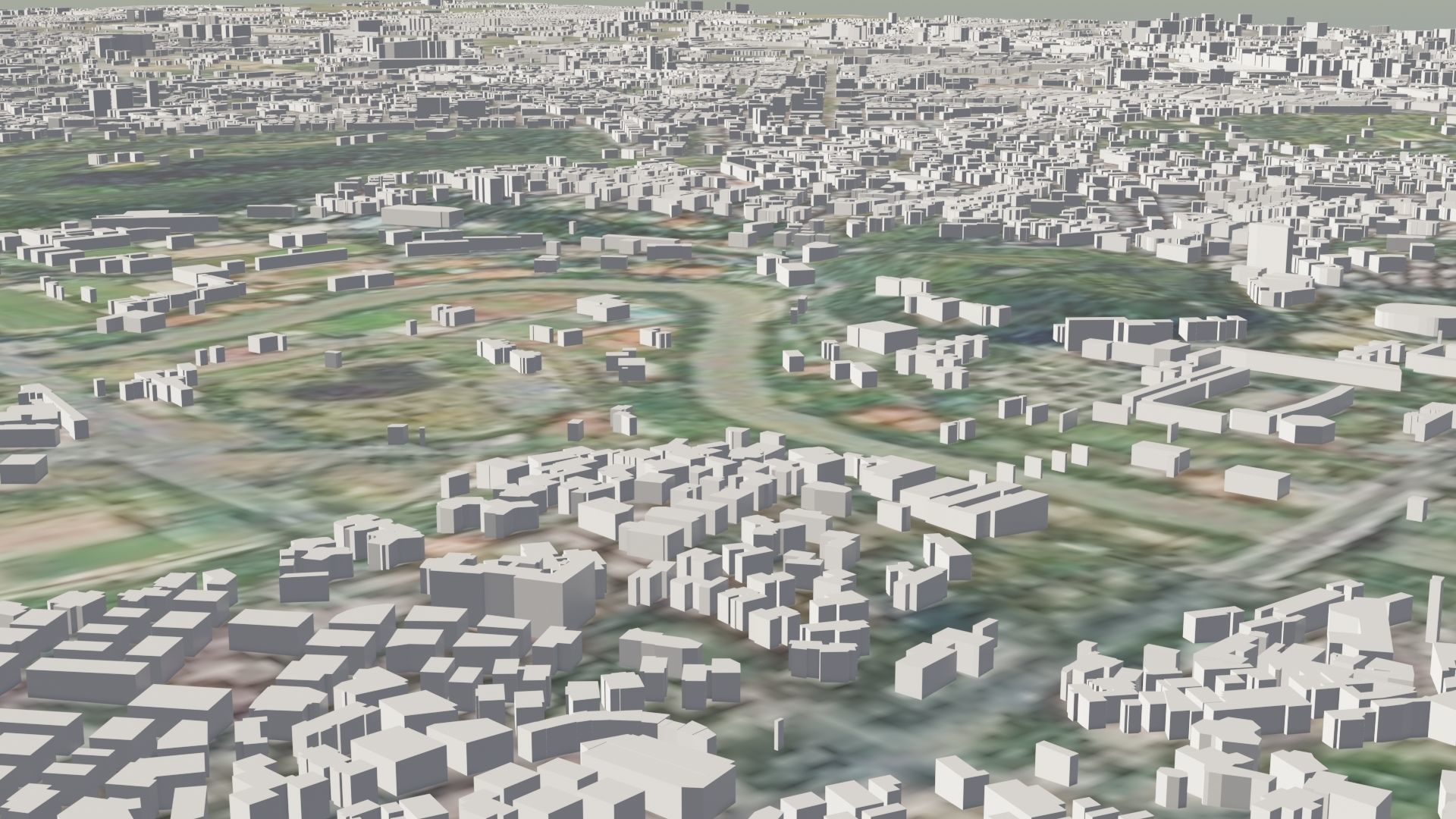 City low poly map 3D model_7