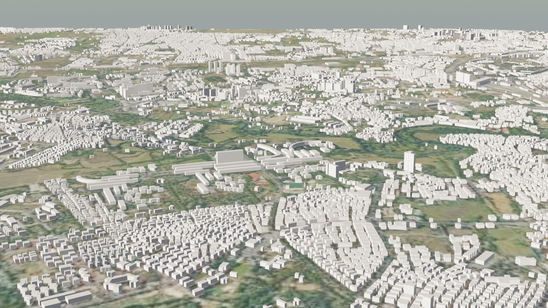 City low poly map 3D model_6