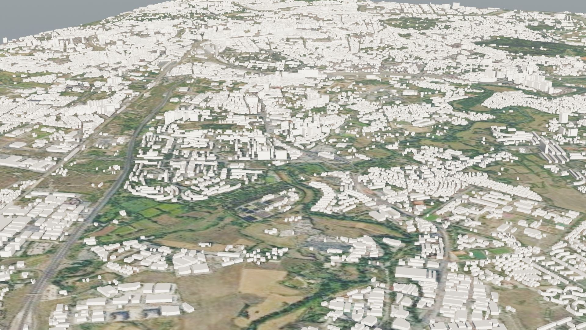 City low poly map 3D model_4