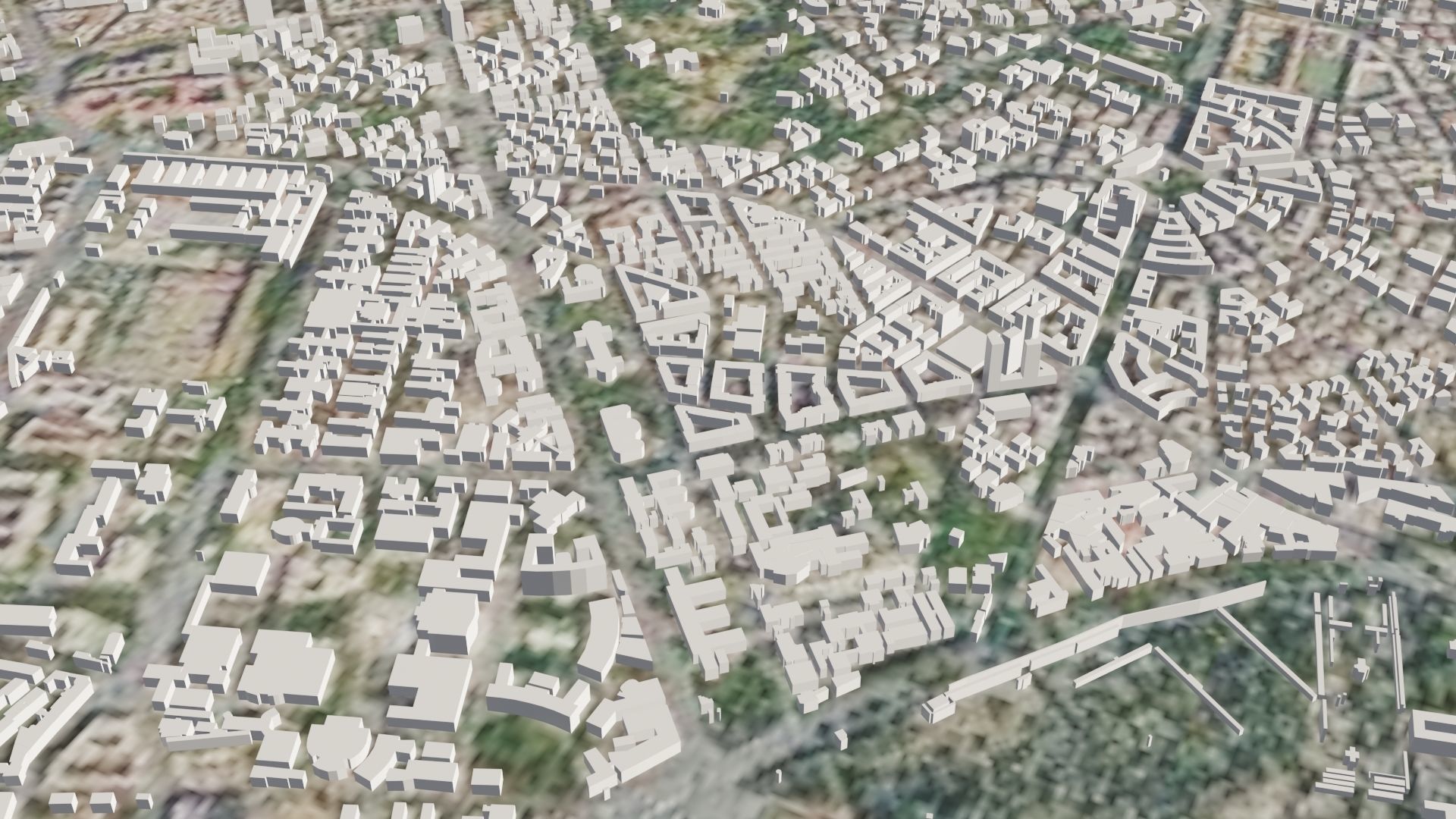 City low poly map 3D model_1