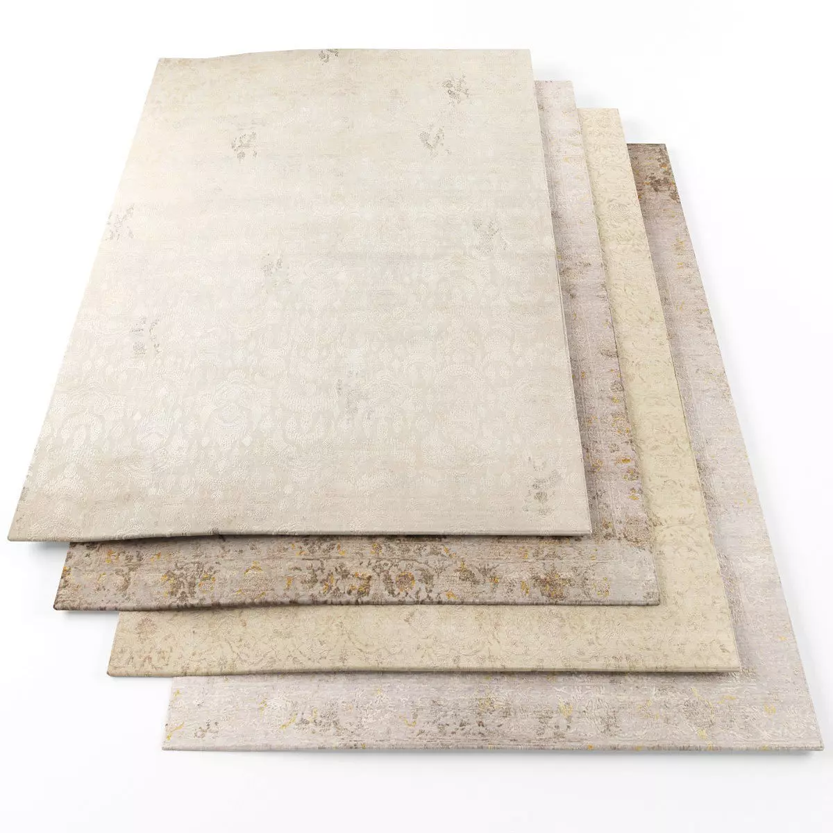 Rugs-858 four rugs Low-poly 3D model_0