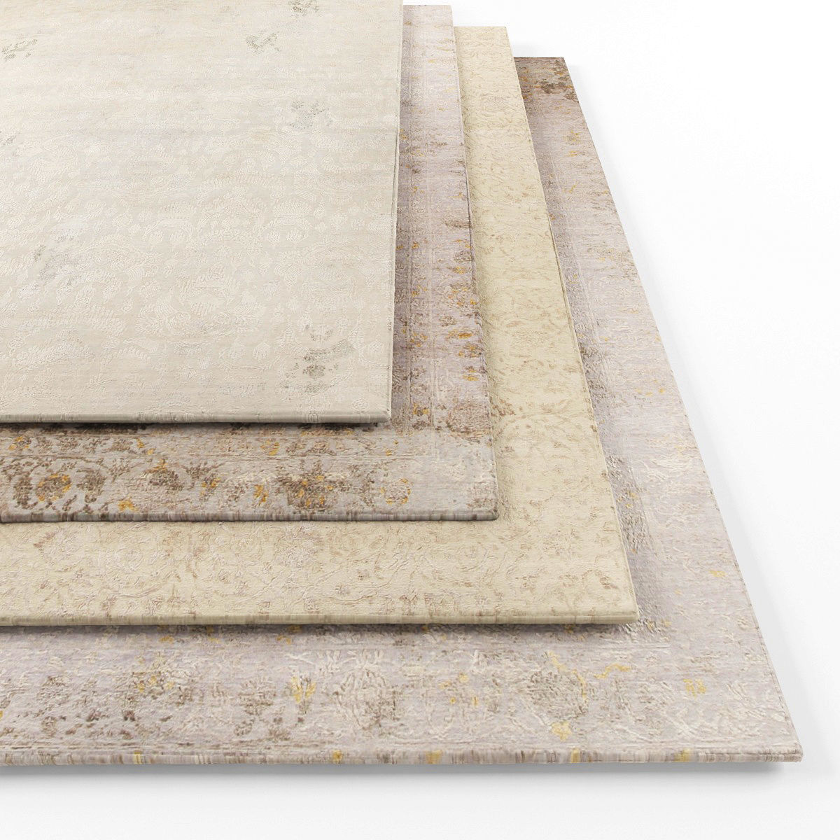 Rugs-858 four rugs Low-poly 3D model_1