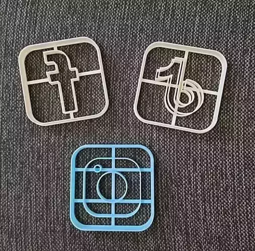 Tik Tok Instagram Facebook Logo Cookie Cutter 3D print model