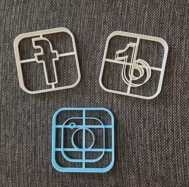 Tik Tok Instagram Facebook Logo Cookie Cutter 3D print model
