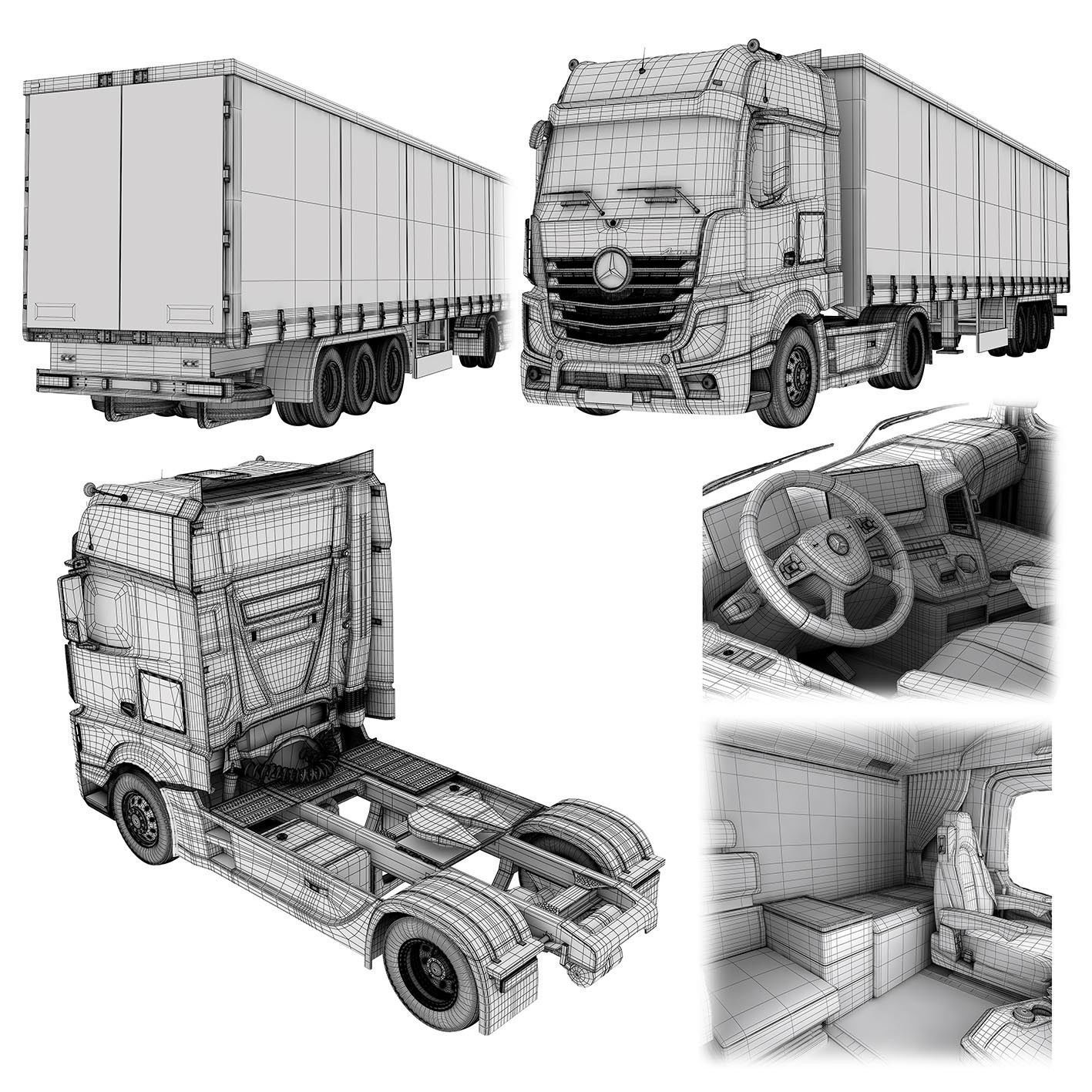 Benz new actros 3D model_4