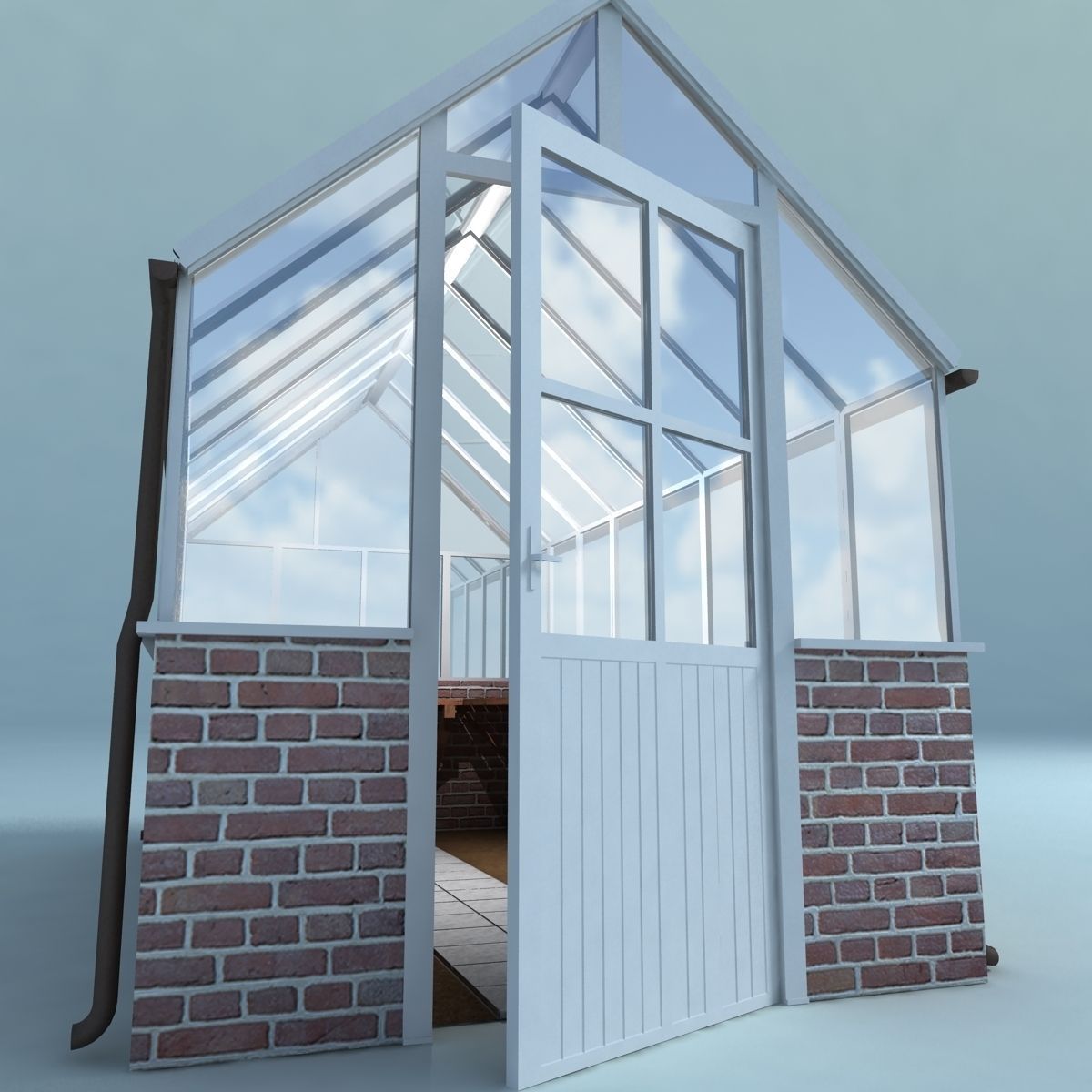 Greenhouse brick 3D model_2