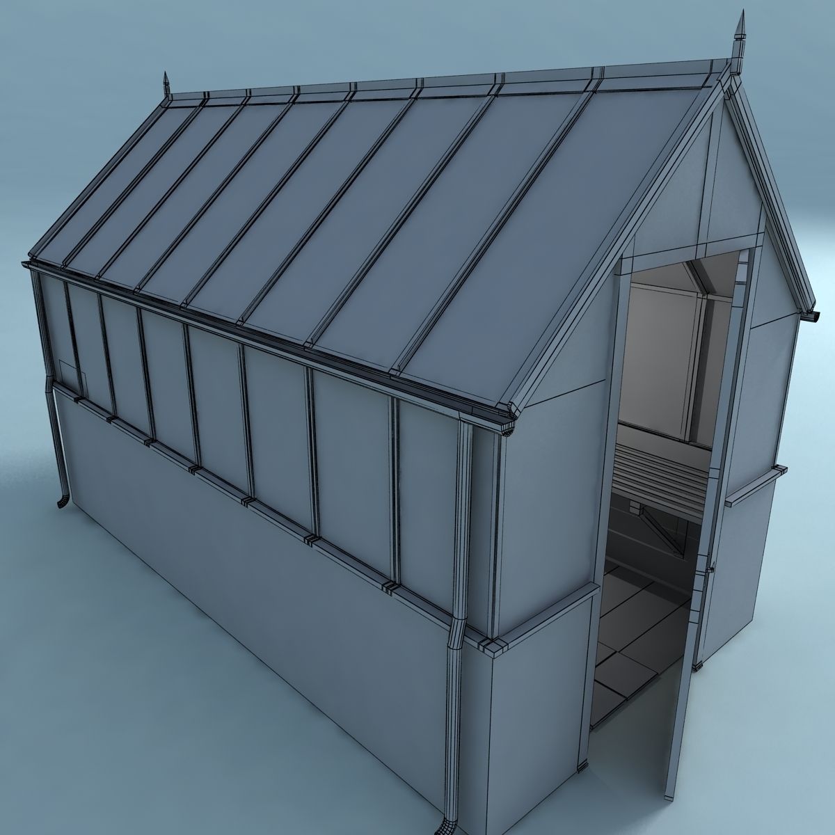Greenhouse brick 3D model_12