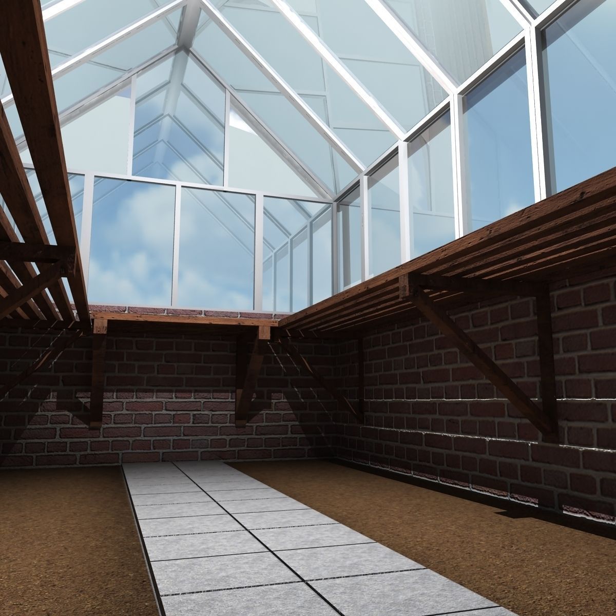 Greenhouse brick 3D model_6