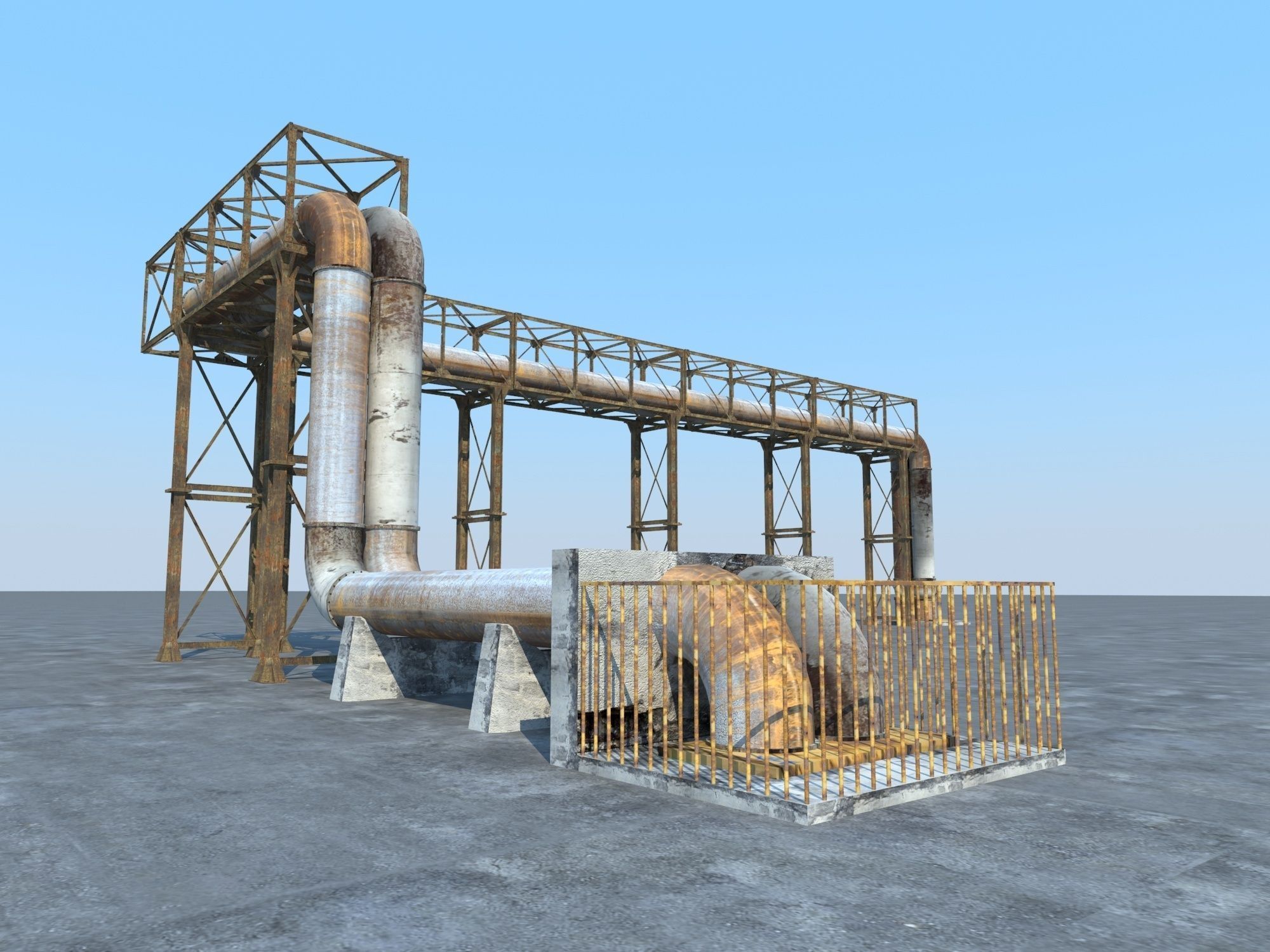Pipeline Industrial 3D model_2