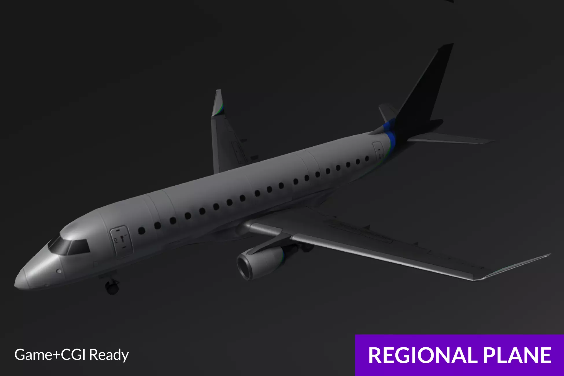 Regional Jet Aircraft Plane CRJ700 3D model