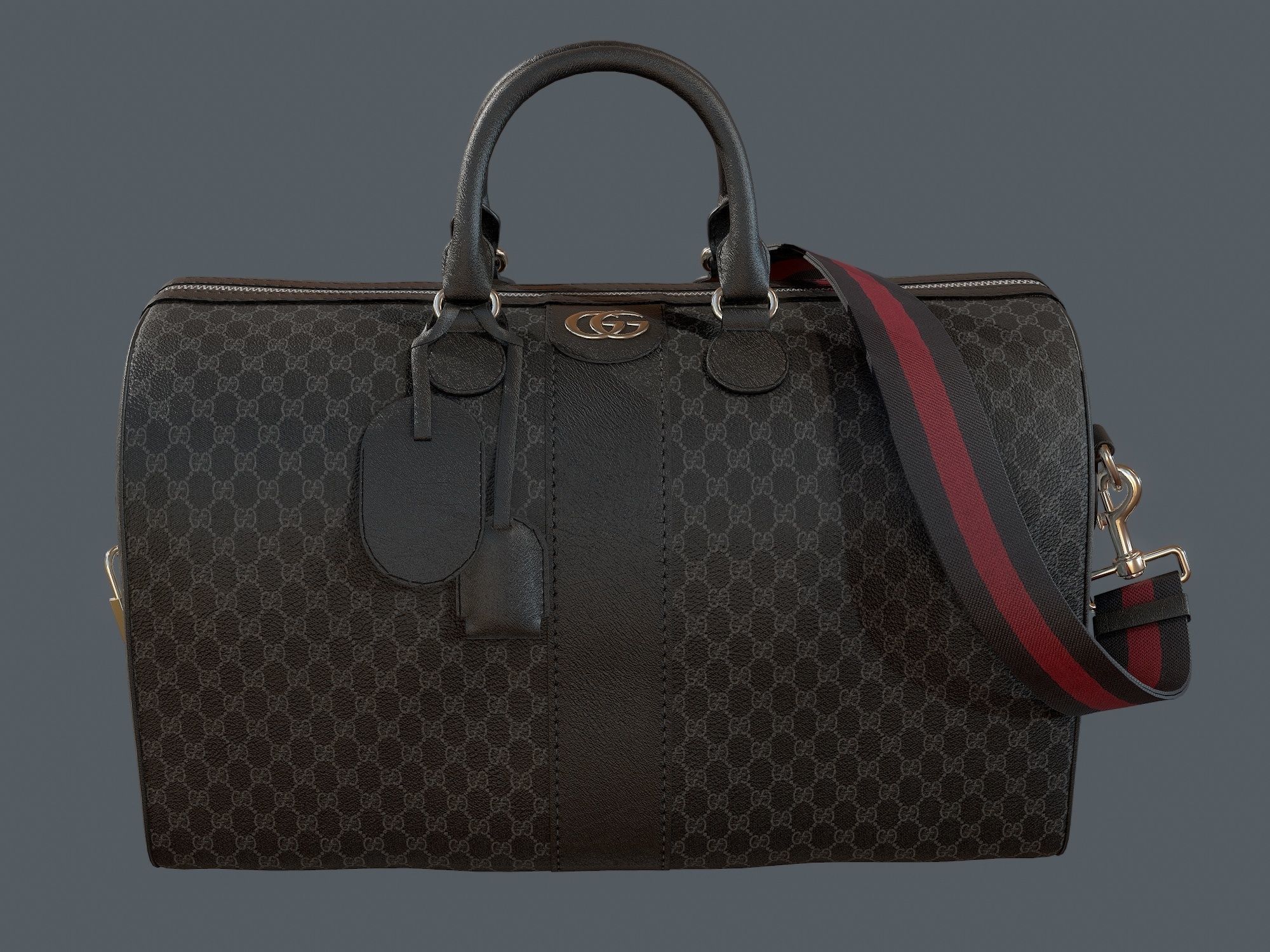 Gucci Ophidia GG Black medium travel duffle bag  Low-poly 3D model_5