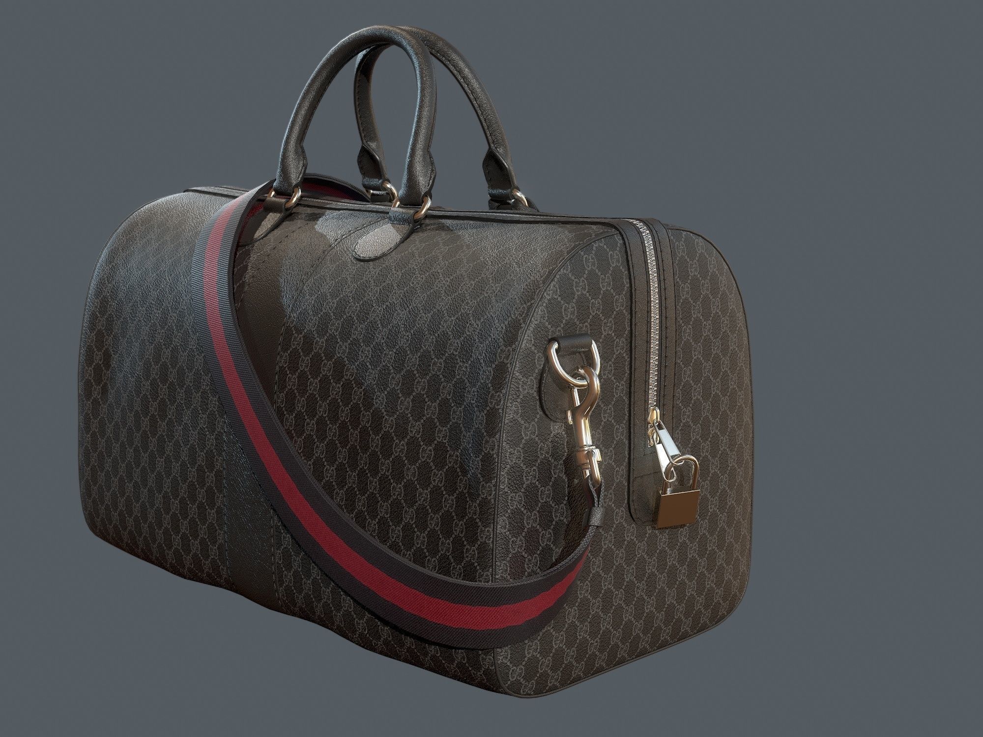 Gucci Ophidia GG Black medium travel duffle bag  Low-poly 3D model_4