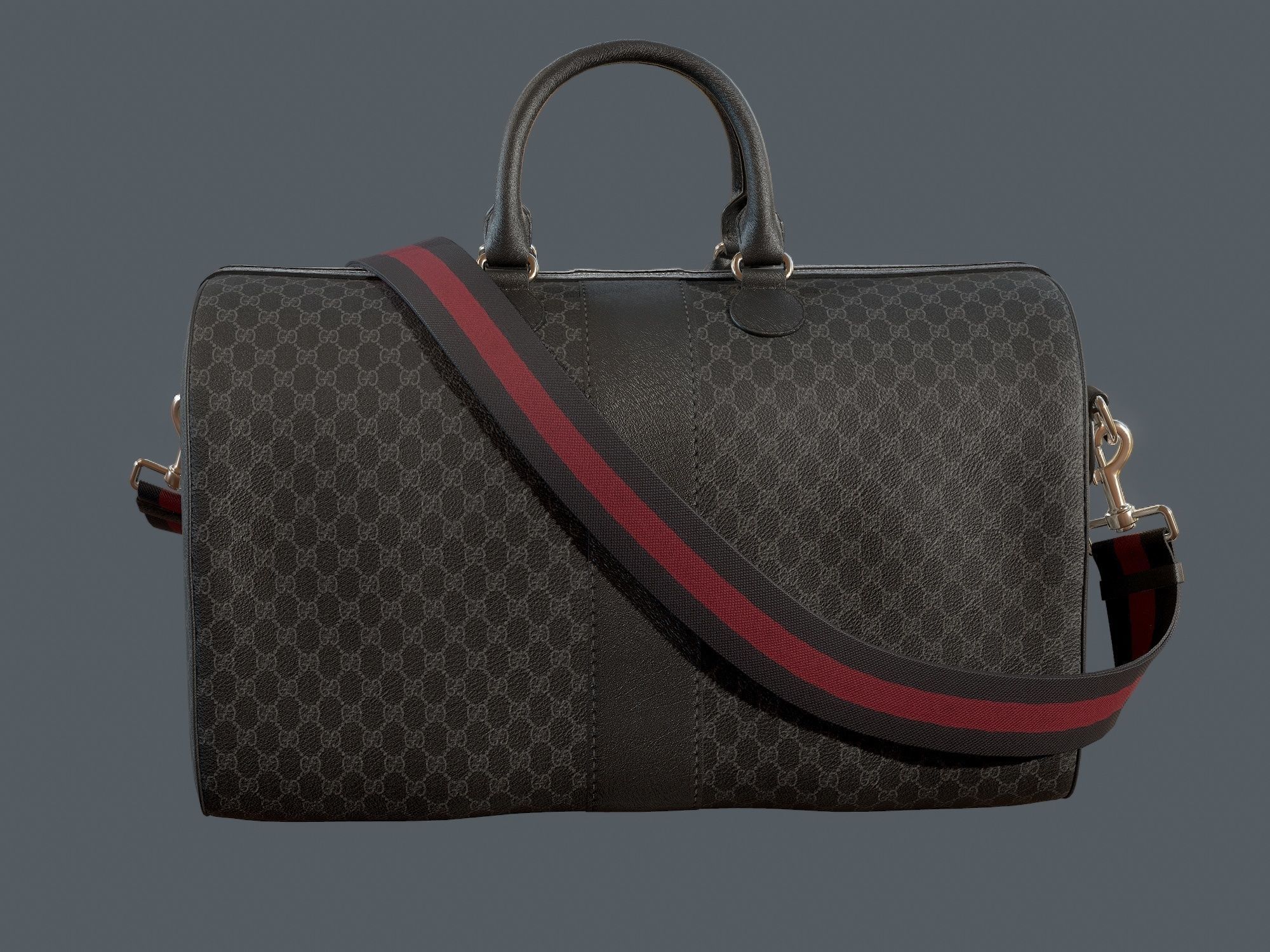 Gucci Ophidia GG Black medium travel duffle bag  Low-poly 3D model_3