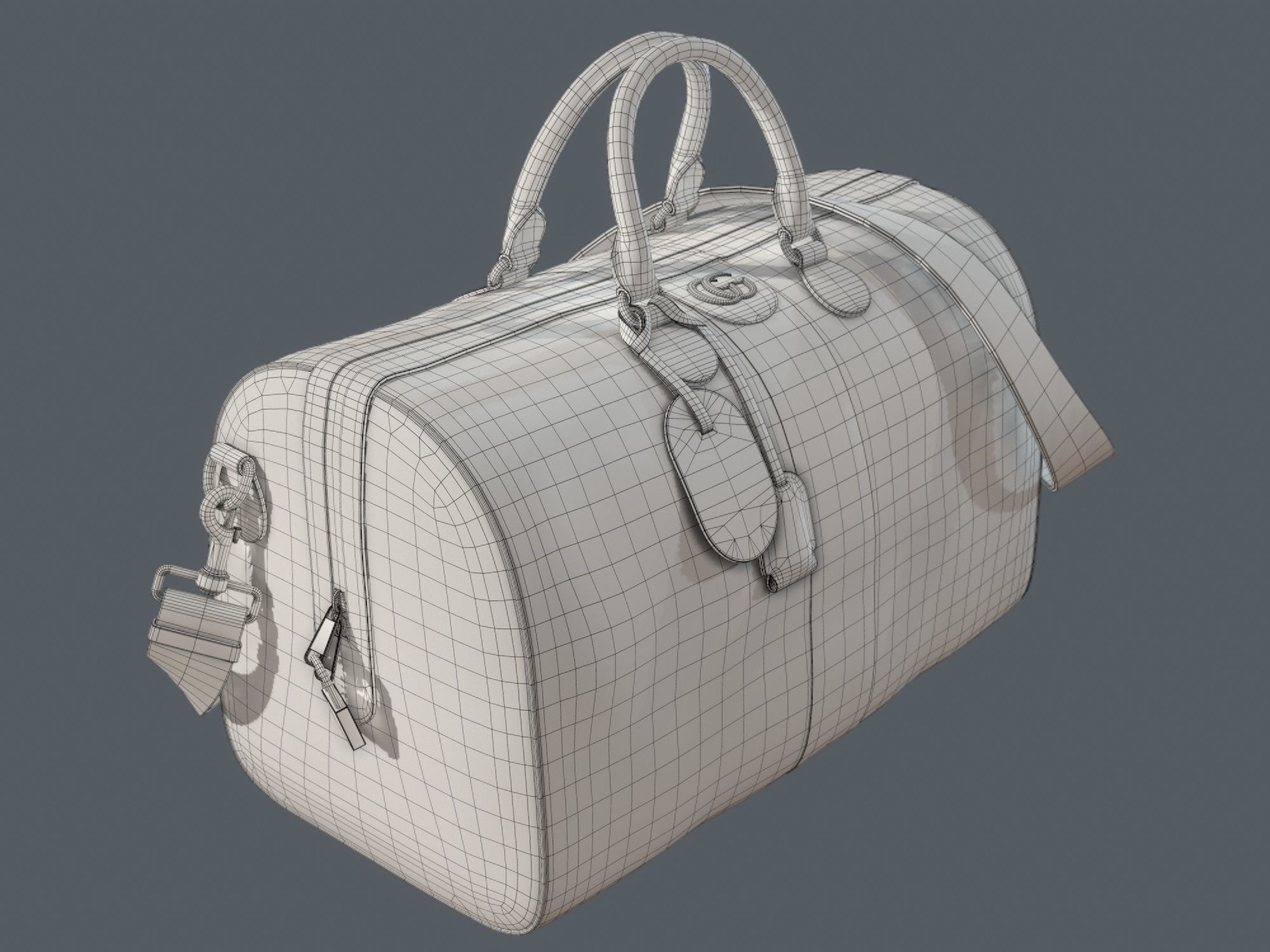 Gucci Ophidia GG Black medium travel duffle bag  Low-poly 3D model_11