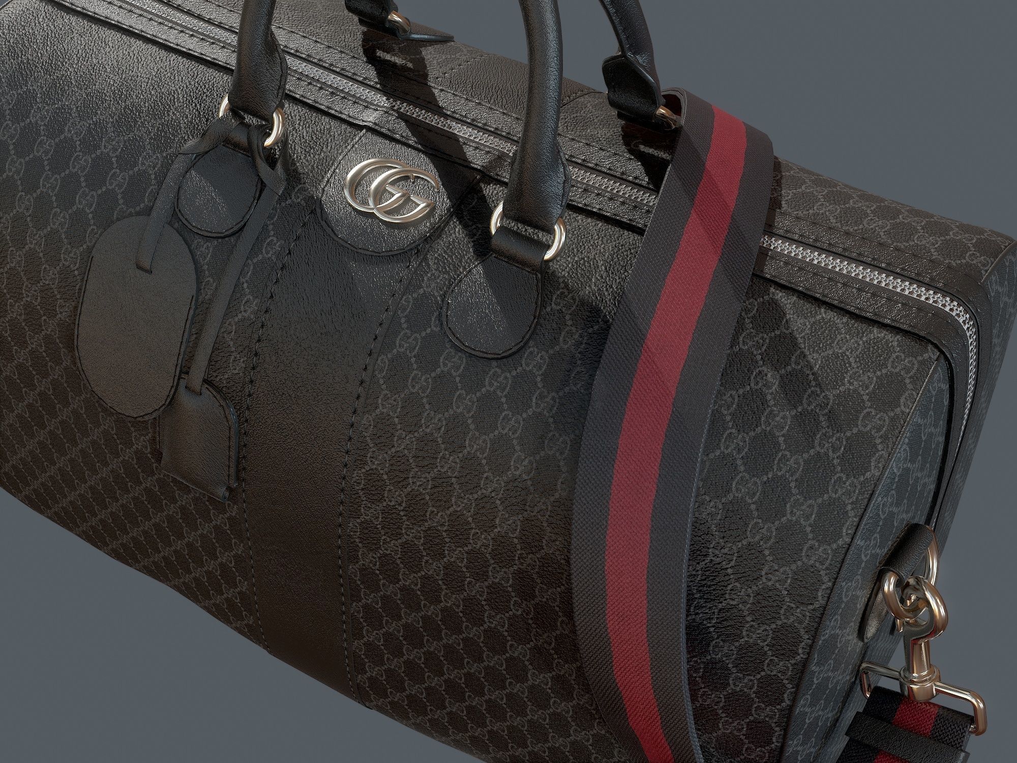 Gucci Ophidia GG Black medium travel duffle bag  Low-poly 3D model_6