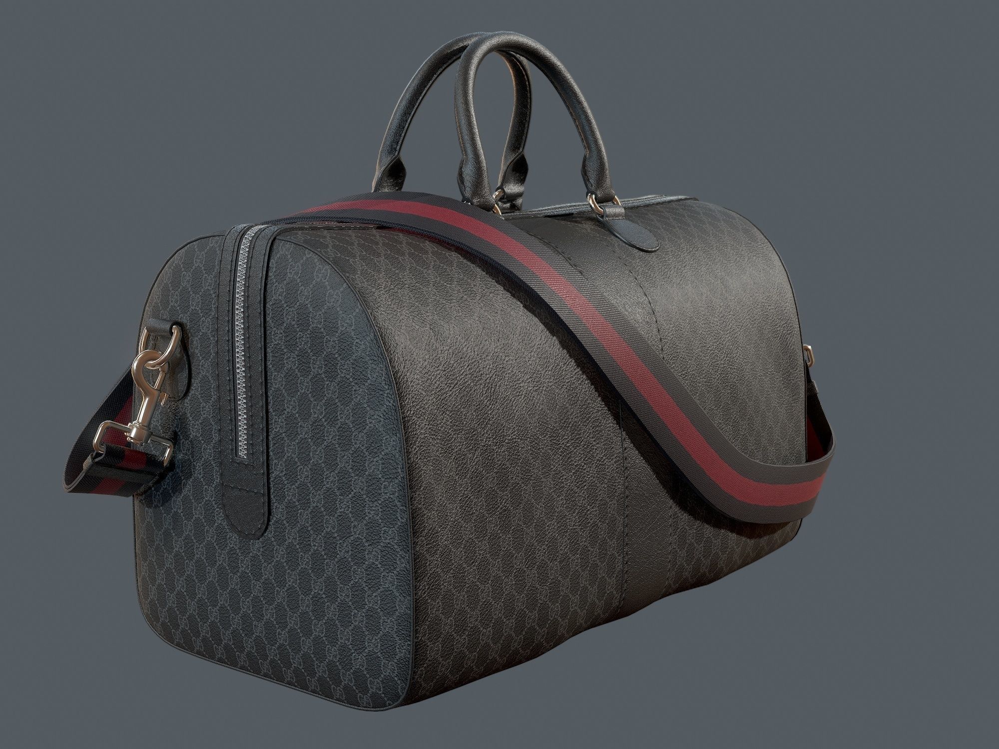 Gucci Ophidia GG Black medium travel duffle bag  Low-poly 3D model_2