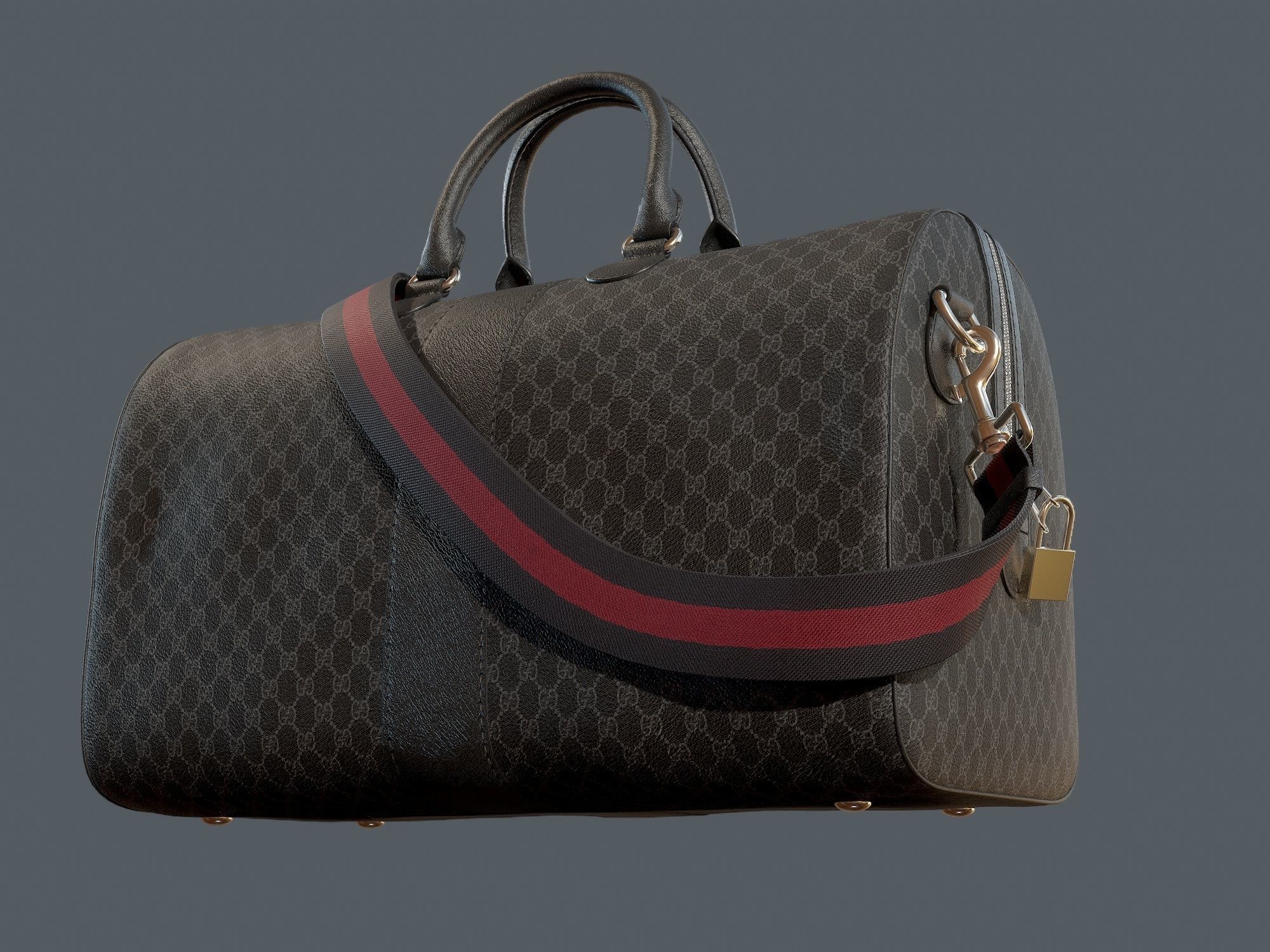 Gucci Ophidia GG Black medium travel duffle bag  Low-poly 3D model_8