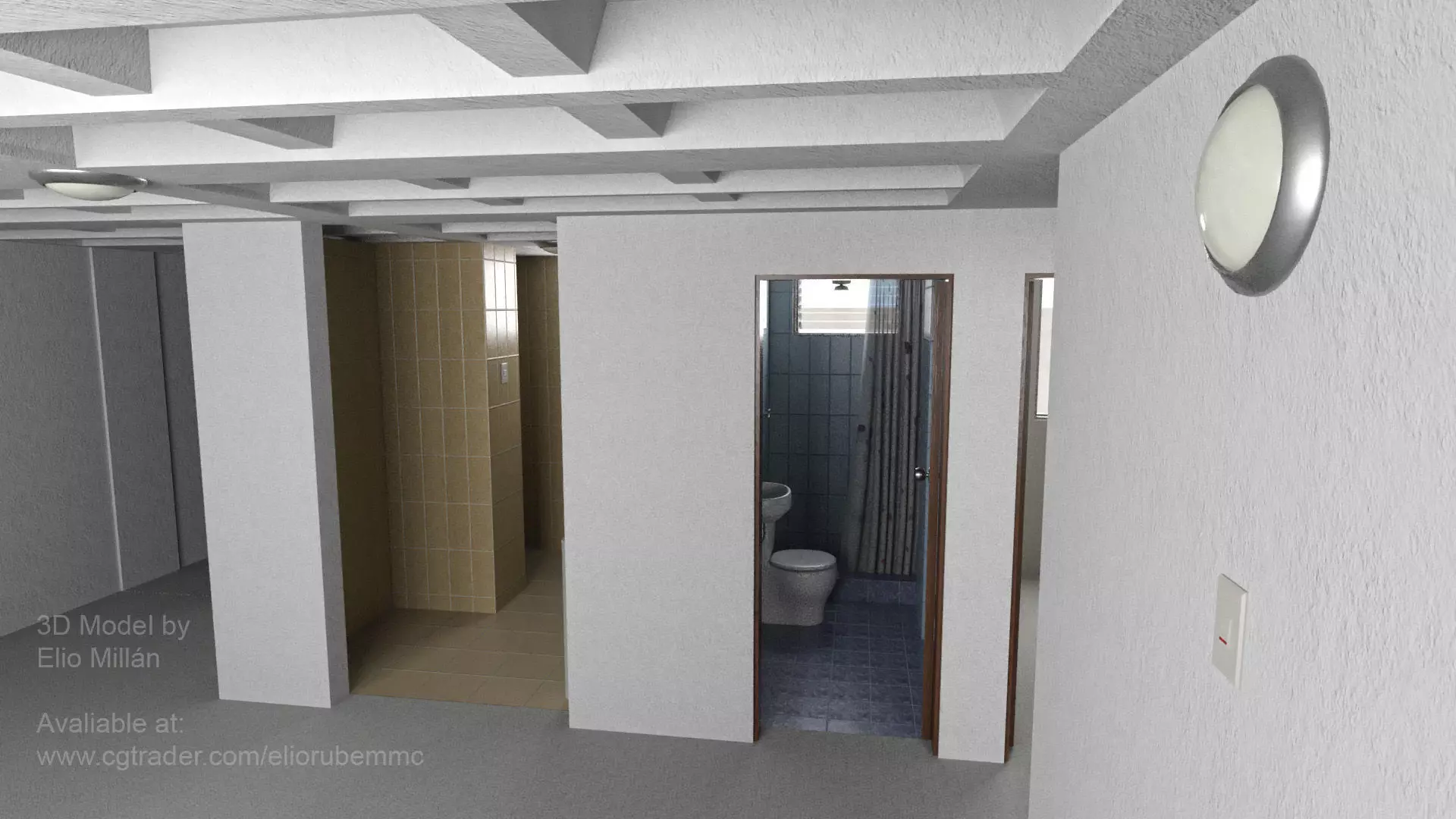 Basic Apartment 54 square meters Low-poly 3D model