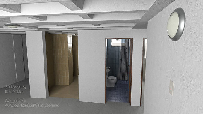 Basic Apartment  54 square meters Low-poly 3D model