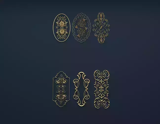 Collection carved decor  05  3D model